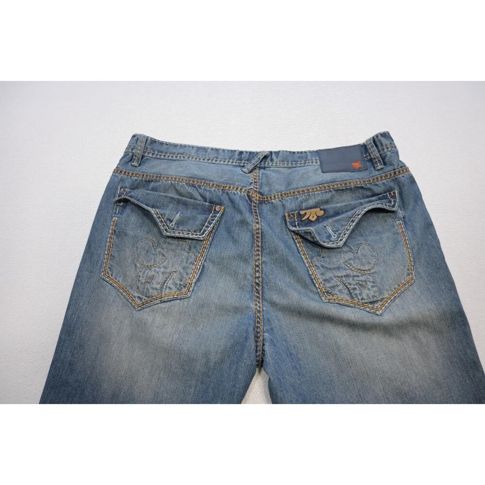 MEK‎ Denim Khora Relaxed Straight Zip Fly Distressed Denim Jeans Mens 40 x 34